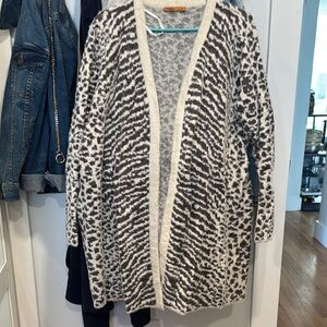 Leopard Print Open Front Duster